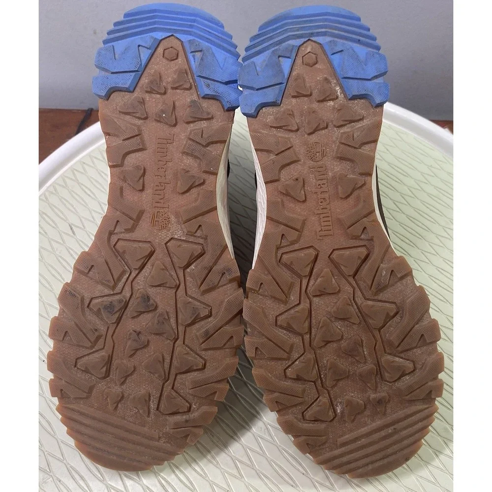 Timberland Women Lincoln Peak Leather Ankle Hiking Boot Shoes Brown&Blue 7.5 EUC - Picture 8 of 9